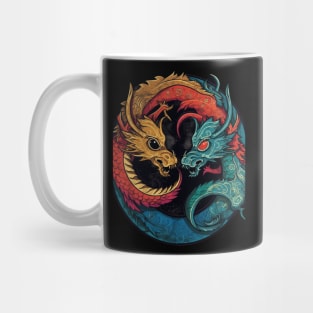 Yin Yang Dragons Fantasy Duality Mug